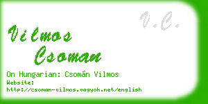 vilmos csoman business card